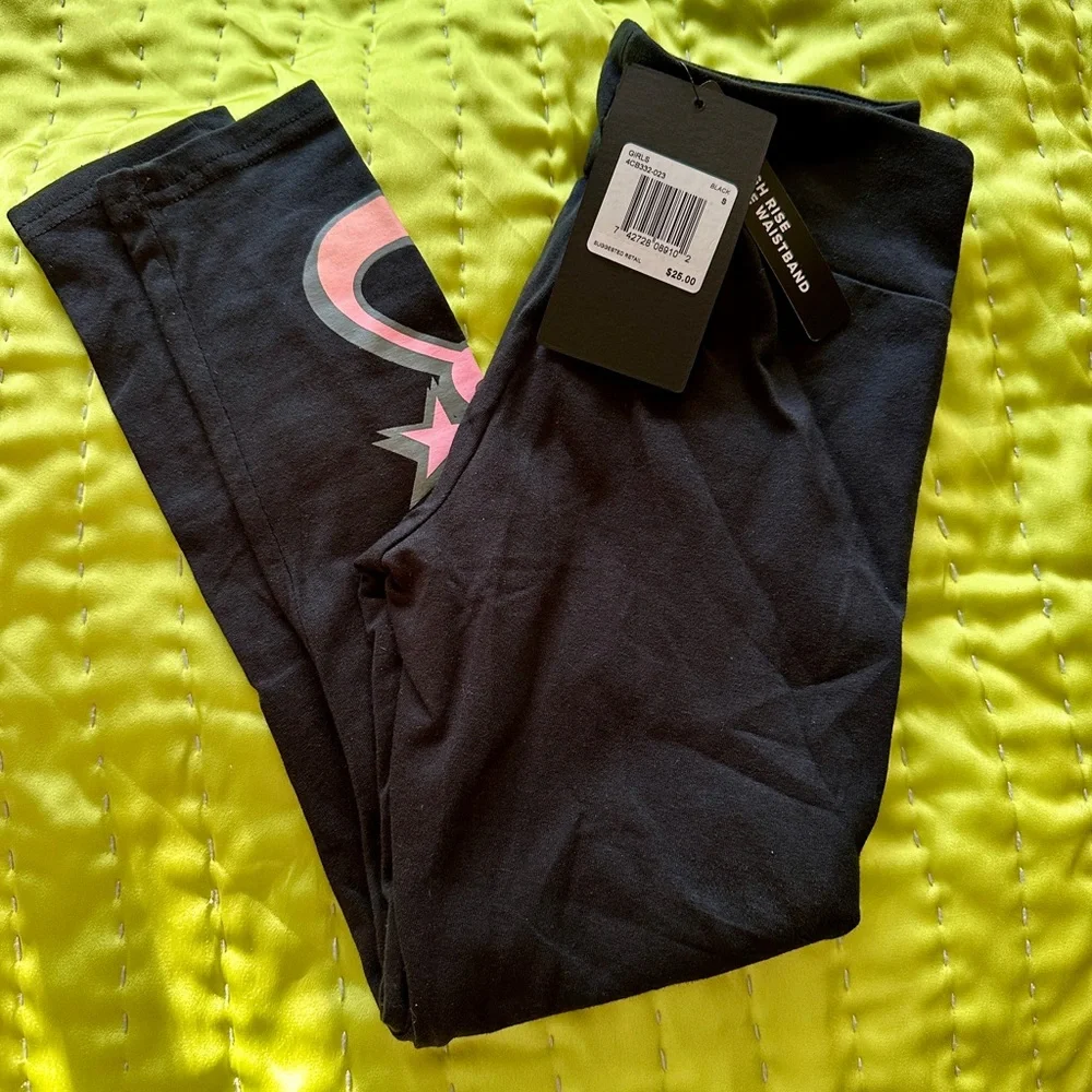 Converse Girls Black High Rise Logo Leggings Size SM NWT